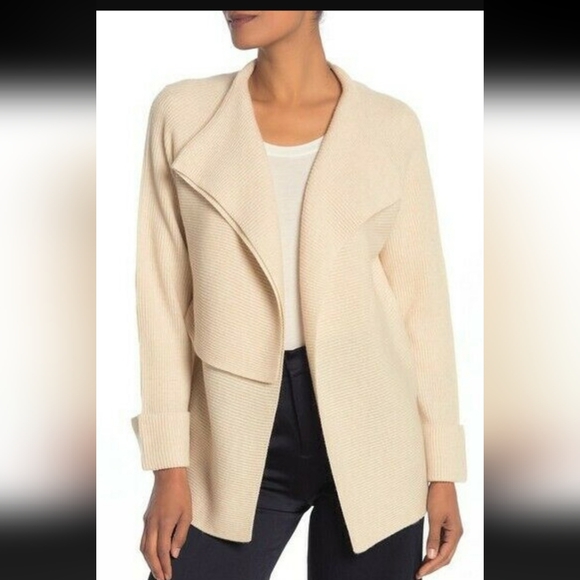 NWOT VINCE DRAPE WOOL/CASHMERE OPEN FRONT CARDIGAN